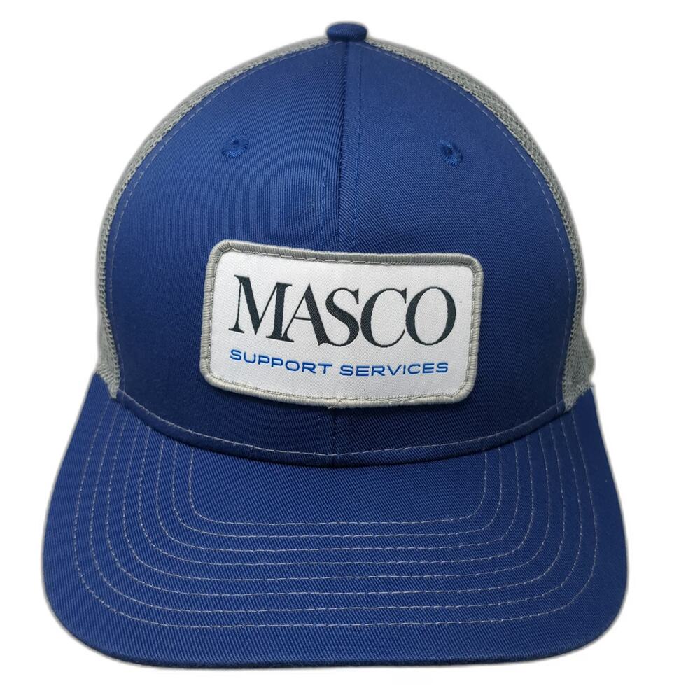Hit Blue Trucker Hat One Size Snapback Masco Support Services Mesh Patch Logo